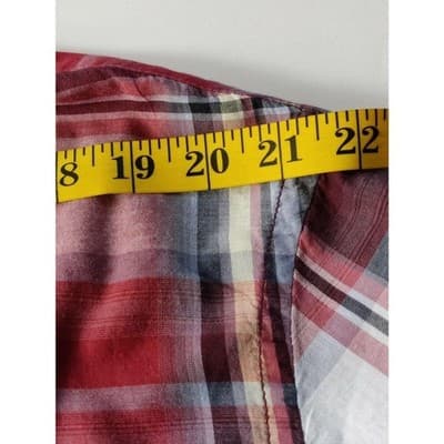 Sonoma Life + Style Plaid Men's Shirt Button Up Long Sleeve Burnt Red Size XXL - Thumbnail 5
