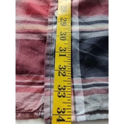 Sonoma Life + Style Plaid Men's Shirt Button Up Long Sleeve Burnt Red Size XXL - Thumbnail 8