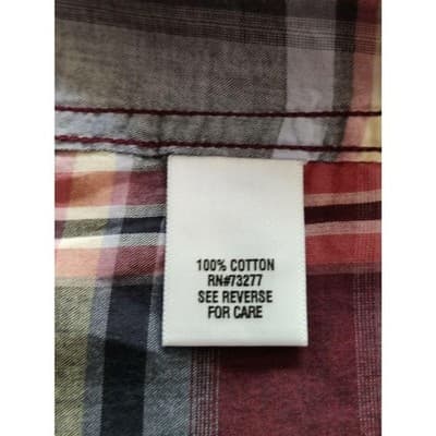 Sonoma Life + Style Plaid Men's Shirt Button Up Long Sleeve Burnt Red Size XXL - Thumbnail 9