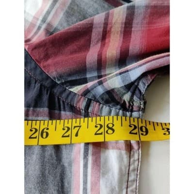 Sonoma Life + Style Plaid Men's Shirt Button Up Long Sleeve Burnt Red Size XXL - Thumbnail 6