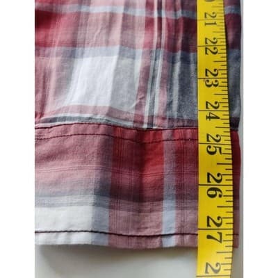 Sonoma Life + Style Plaid Men's Shirt Button Up Long Sleeve Burnt Red Size XXL - Thumbnail 7