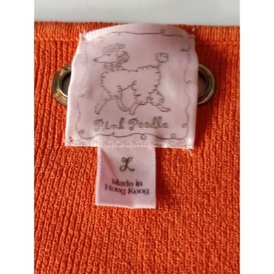 Pink Poodle Womens Short Sleeve Sweater Gold Grommets V-Neck Pullover Size L - Thumbnail 3