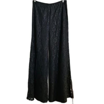 Street Culture Lace Wide Leg Elastic Waist Pants Size M - Thumbnail 10