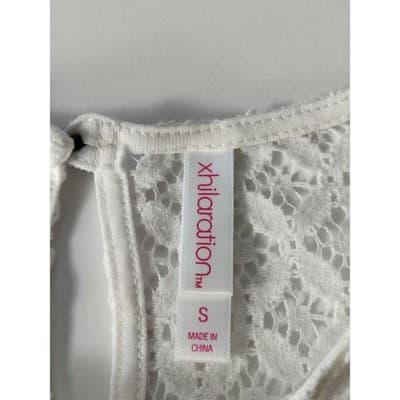 Xhilaration Lace Overlay Lined Sheath Dress Sleeveless White Womens Size Small - Thumbnail 3