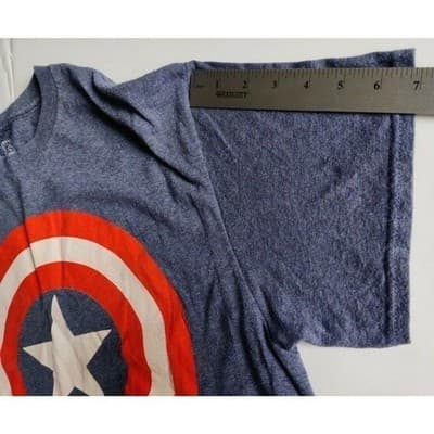 Marvel Comics Captain America Men's T-Shirt Shield Logo Navy Blue Size Large - Thumbnail 7