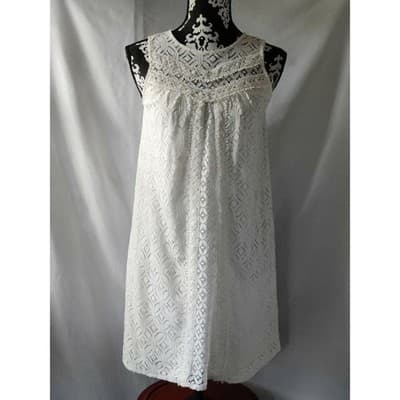 Xhilaration Lace Overlay Lined Sheath Dress Sleeveless White Womens Size Small - Image 1
