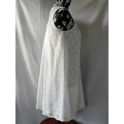 Xhilaration Lace Overlay Lined Sheath Dress Sleeveless White Womens Size Small - Thumbnail 9