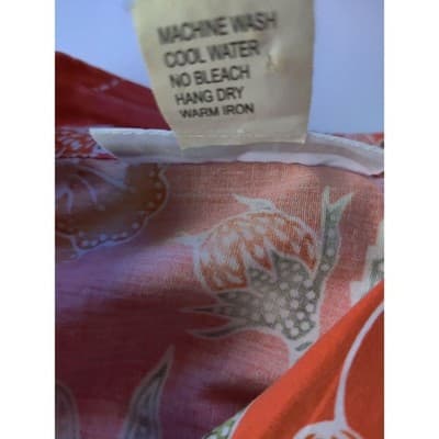 Eileen Dale Womens Floral Button Shirt 3/4 Sleeve Collared Orange Size 10 - Thumbnail 4