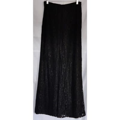 Street Culture Lace Wide Leg Elastic Waist Pants Size M - Thumbnail 8