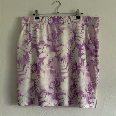 Purple Floral Athletic Skort with Built-in Shorts and Pockets - Image 1