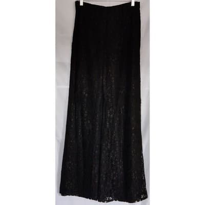 Street Culture Lace Wide Leg Elastic Waist Pants Size M - Image 1