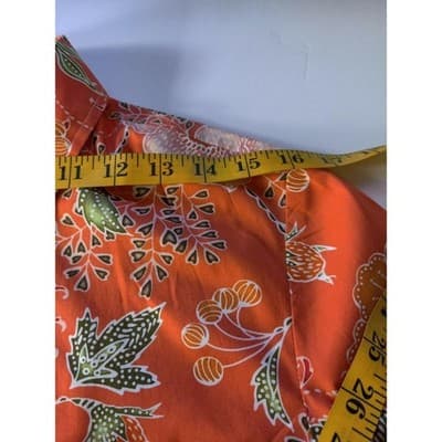 Eileen Dale Womens Floral Button Shirt 3/4 Sleeve Collared Orange Size 10 - Thumbnail 8
