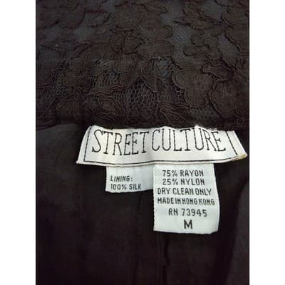 Street Culture Lace Wide Leg Elastic Waist Pants Size M - Thumbnail 13