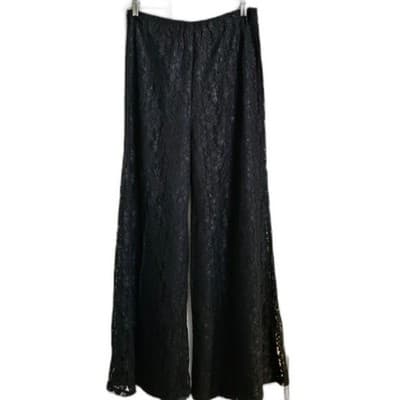 Street Culture Lace Wide Leg Elastic Waist Pants Size M - Thumbnail 9