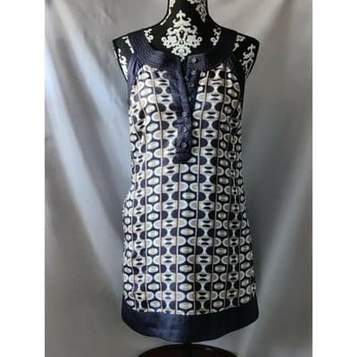 F21 Forever 21 Sleeveless Button Front Dress Blue/Brown Size Small - Image 1