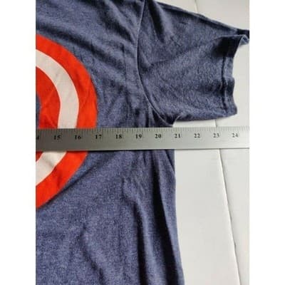 Marvel Comics Captain America Men's T-Shirt Shield Logo Navy Blue Size Large - Thumbnail 5