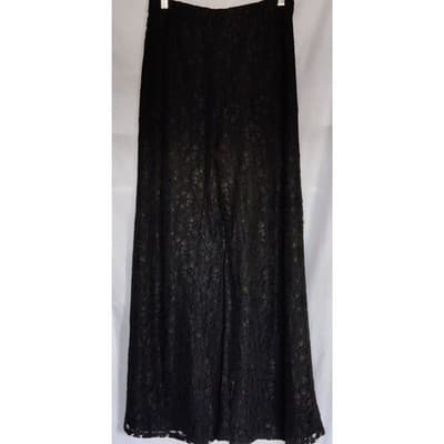 Street Culture Lace Wide Leg Elastic Waist Pants Size M - Thumbnail 5