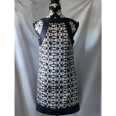 F21 Forever 21 Sleeveless Button Front Dress Blue/Brown Size Small - Thumbnail 4