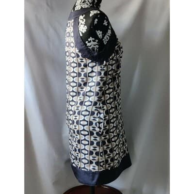 F21 Forever 21 Sleeveless Button Front Dress Blue/Brown Size Small - Thumbnail 3