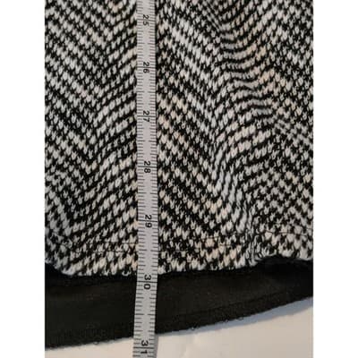 Sage Knit Womens Sweater Dress Long Sleeve Black/White Regtangle Striped Size M - Thumbnail 9