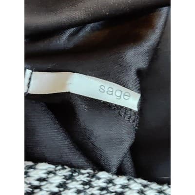 Sage Knit Womens Sweater Dress Long Sleeve Black/White Regtangle Striped Size M - Thumbnail 4