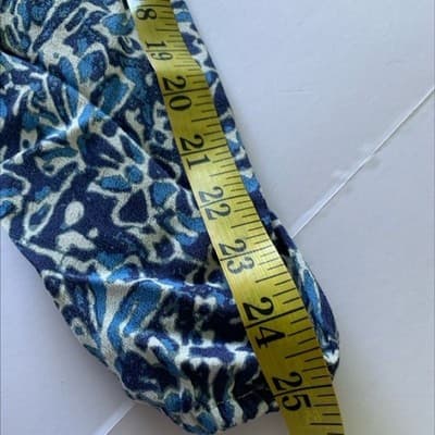 Well Worn Blue Floral Shirt Dress Womens Medium Long Sleeve Button Front Batik - Thumbnail 9