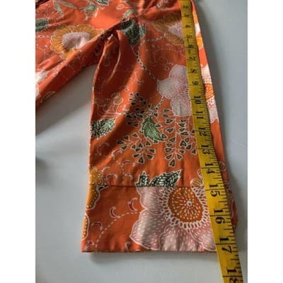 Eileen Dale Womens Floral Button Shirt 3/4 Sleeve Collared Orange Size 10 - Thumbnail 6