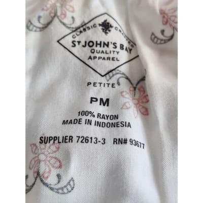 Women's Short Sleeve Top St John's Bay Size PM RN#93677 Laced v-neck - Thumbnail 4