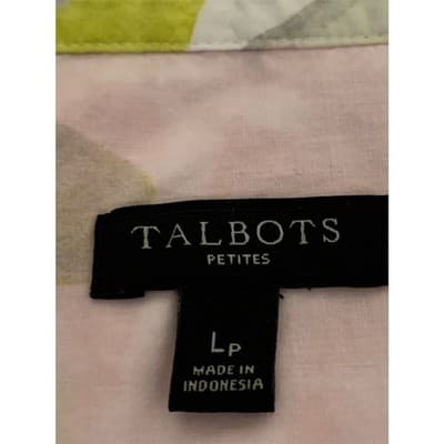 Talbots Watercolor Floral Ruffle Neck Popover Top Long Sleeve Multicolor LP - Thumbnail 5