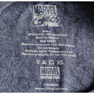 Marvel Comics Captain America Men's T-Shirt Shield Logo Navy Blue Size Large - Thumbnail 3