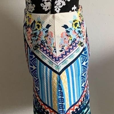 Jealous Tomato Women's A-Line Skirt M Multicolor Geometric Knee Length - Thumbnail 3