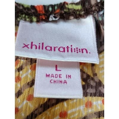 Xhilaration Floral Long Sleeve Scoop Neck Top Blouse Women Size Large - Thumbnail 4