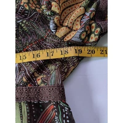 Xhilaration Floral Long Sleeve Scoop Neck Top Blouse Women Size Large - Thumbnail 8