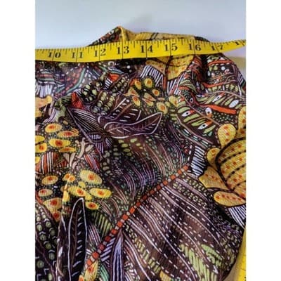 Xhilaration Floral Long Sleeve Scoop Neck Top Blouse Women Size Large - Thumbnail 7