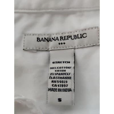 Juniors Banana Republic White Short Sleeve Wrap Blouse Crossover Bow SZ Small - Thumbnail 4