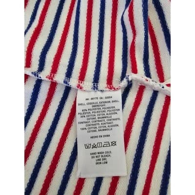 Deletta Women's Size S Nautical Striped Long Sleeve Blouse with White Cuffs - Thumbnail 8