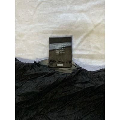 VTG. Black Arden B. Crinkle Sequins Top V-Neck Party Cocktail Evening M/L - Thumbnail 4