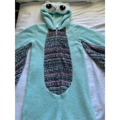 Secret Treasures Women's XS Mint Green Owl Fleece Pajama Costume - Thumbnail 8