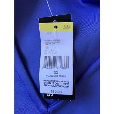 Metaphor Women's Plus 3X Blue Colorblock Knee Length Dress Casual - Thumbnail 5