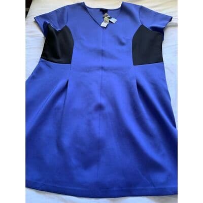 Metaphor Women's Plus 3X Blue Colorblock Knee Length Dress Casual - Thumbnail 13