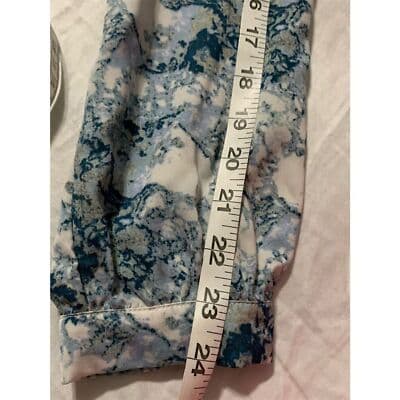 Forever21 Women's Blue Geometric Long Sleeve Blouse Top Size M Casual - Thumbnail 9