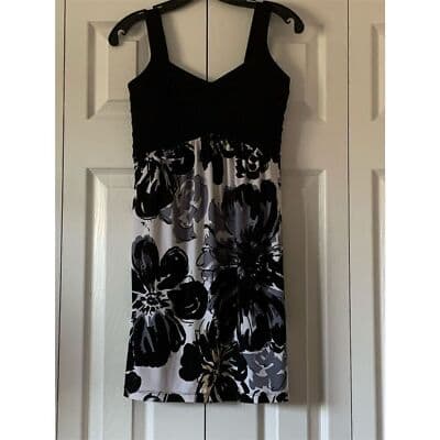 Sweet Storm Women's S Black Floral Sleeveless Short Dress Party Cocktail - Thumbnail 2