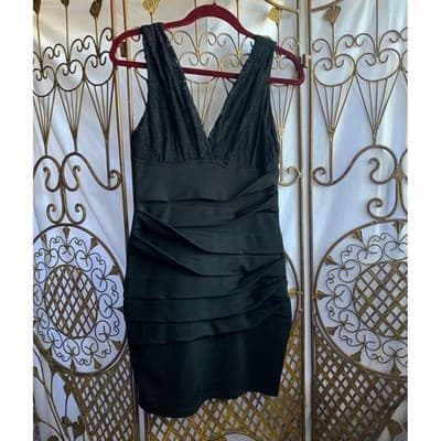 Rue21 Womens Tank Top Ruffle Lace Trim Black Size Medium - Image 1