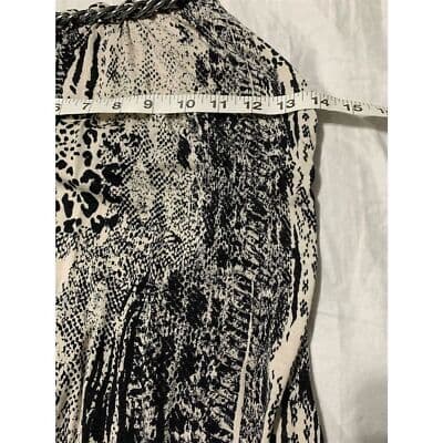 Los Angeles Guess Women's M Black Animal Print Top Casual - Thumbnail 6