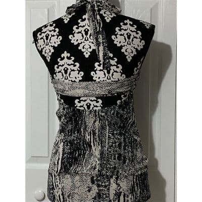 Los Angeles Guess Women's M Black Animal Print Top Casual - Thumbnail 8