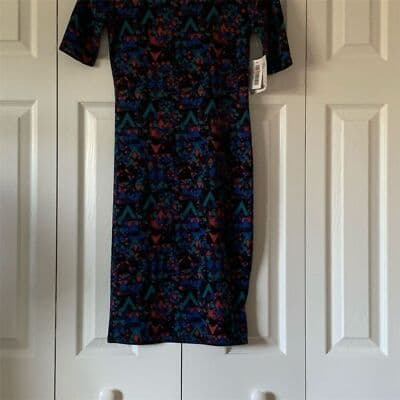 LuLaRoe Julia Dress XXS Multicolor Geometric Knee Length Casual - Image 1