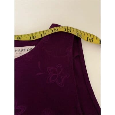VTG. Sag Harbor Women's Size 14 Purple Floral Embroidered Short Sleeve Blouse - Thumbnail 14