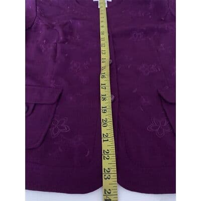 VTG. Sag Harbor Women's Size 14 Purple Floral Embroidered Short Sleeve Blouse - Thumbnail 16