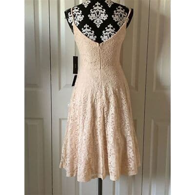 Lulus Women's XS Blush Pink Lace Midi Skater Dress Party Cocktail - Thumbnail 6