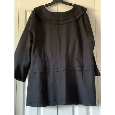 VTG. Jessica London Women's Black Ruffle Front Knee Length Dress Size 24 - Thumbnail 4